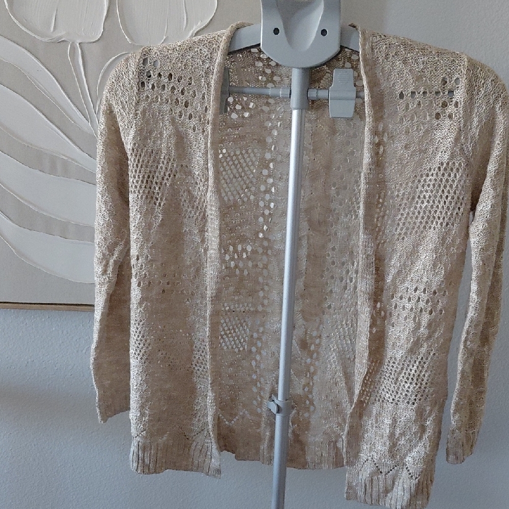 Chic Beige Knit Cardigan for Kids